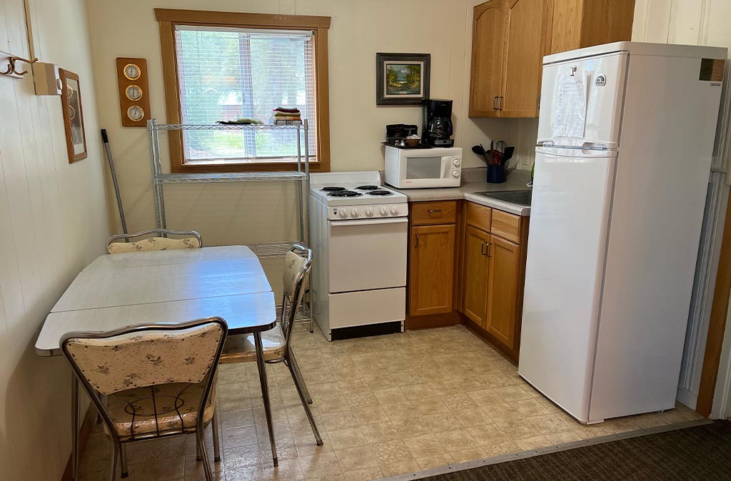 Photo of kitchen in Unit 2 at Island Acres Resort motel