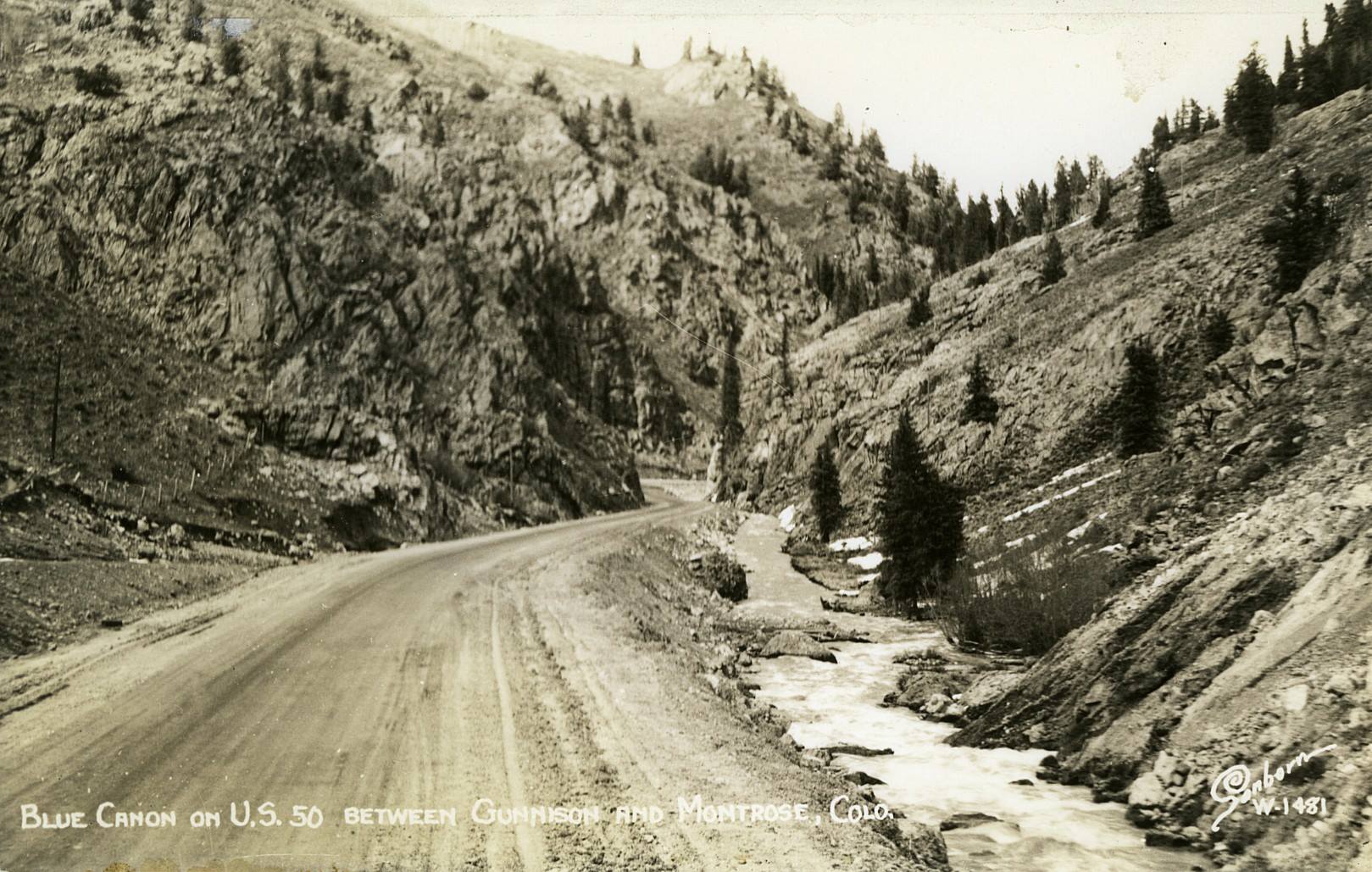 Preserving Local History at Island Acres Resort Historic photo o US Highway 50 between Montrose and Gunnison, CO